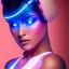 Placeholder: cyberblue, head, woman, portrai, tron