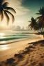 Placeholder: Sea, sand, palm trees, warm, relax