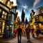 Placeholder: Harry Potter world big fight with dark and night theme