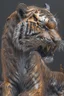 Placeholder: a full grown hyper-realisitc tiger melting like wax, hyper-realistic natural form, full body, highly detailed melting details, emotional expression, detailed emotions, hyper detailed melting of the animal to the ground, engraved fur details, anatomically correct animal, dark colour tone, epic colour treatment, cinematic colour treatment, meticulously intricate perfectly symmetrical extremely detailed, pixiv daily ranking, pixiv, extreme depth of field, artstation, sculpture style, spec