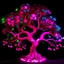 Placeholder: Tree of life with pink neon flowers and uv mushrooms