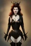 Placeholder: Geena Davis as evil queen in black leather, leather, busty, cleavage, angry, rage, stern look. character design by cory loftis, fenghua zhong, ryohei hase, ismail inceoglu and ruan jia. unreal engine 5, artistic lighting, highly detailed, photorealistic, fantasy