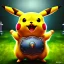 Placeholder: Pikachu dancing on grave in the style of tim Burton