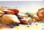 Placeholder: Sunny day, rocks, arid land, winslow homer watercolor paintings