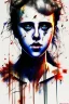 Placeholder: Danish singer MØ face, Abstract portrait by Yoji Shinkawa,