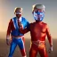 Placeholder: realistic image of donald trump as a mexican wrestling fighter posing outdoors, Mexican eyes wrestling mask, red and blue breeches, suspenders, retro style, 80s, vibrant color, highly detailed, sky background, concept art, unreal engine 5, god rays, ray tracing, RTX, lumen lighting, ultra detail, volumetric lighting, 3d, finely drawn, high definition, high resolution.