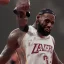 Placeholder: LeBron James hitting a homerun