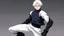 Placeholder: Satoru Gojo is a young guy white hair blue eyes black turtleneck without arms white loose pants in a defensive pose