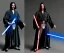 Placeholder: Star wars animation, Keanu reeves, Jedi robe, holding lightsaber, hands, gauntlets