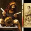 Placeholder: leonardo da vinci, crazy, playing drums, art nouveau, art renaissance