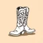 Placeholder: a pair of dancing cowboy boots with spurs, side view simplified, graphic element clip art vector