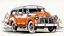 Placeholder: 1952 GMC Suburban Carry All Wagon, long chasis, portrait in the style of a illustration drawing, simple line