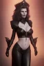 Placeholder: Kim Basinger as evil queen in black leather, busty, cleavage, curvy, angry, stern look. character design by cory loftis, fenghua zhong, ryohei hase, ismail inceoglu and ruan jia. unreal engine 5, artistic lighting, highly detailed, photorealistic, fantasy