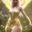 Placeholder: beautiful fairy very etheric, nice smiling, long blond hair, magic glamour pink make up, delicate colors, complete vision of very transparent golden and big wings, beautiful glamour transparent golden dress, ultra sharp focus, 8k, unreal engine 5, extremely sharp detail, light effect, soft light atmosphere, smooth, full of details, face in front, complete vision of face and hair and of the body