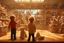 Placeholder: a little boy with curly blond hair is standing with his back to us, looking at toys (stuffed animals, building blocks, trains, legos, rocking horses) in a toy shop window Nikon D850 digital painting fantasy 4k very attractive fantastic view ultra detailed 4K 3D cinematic postprocessing in sunshine