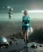 Placeholder: Ultra Realistic retro sci-fi 1960 scene, waist up view portrait, blonde woman, sweet young Marilyn Monroe face, perfect iris, tight latex coat, alien planet background, tight style, steel sphere dron levitating, fog, rain, soft color, highly detailed, unreal engine 5, ray tracing, RTX, lumen lighting, ultra detail, volumetric lighting, 3d, finely drawn, high definition, high resolution.