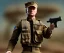 Placeholder: G.I. Joe toy doll army soldier Donald Trump, gun,boots, berets, high definition, elbow, legs, hands