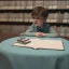 Placeholder: Kid in library on the table unreal 5, octane render,cinema4d, dynamic lighting, dramatic lighting, 4k, redshift render, highly detailed, hyper realistic, library