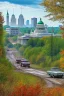 Placeholder: Post-apocalyptic version of the city of Madison, Wi. Photorealistic, color.