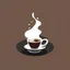 Placeholder: Espresso coffee, steaming, clipart, wall art, minimal , stylish