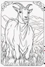 Placeholder: coloring page for kids, SHE-GOAT, thick outline, low details, no shading, no color