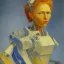 Placeholder: Portrait de femme robot par van gogh couleurs très vives très lumineux contrate