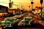 Placeholder: 1960s vibe Los angeles california kind of city when the sun is setting