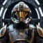 Placeholder: star wars bald male corellian pilot wearing gunmetal grey and black First Order TIE pilot armored flightsuit and helmet with gold trim inside the jedi temple, centered head and shoulders portrait, hyperdetailed, dynamic lighting, hyperdetailed background, 8k resolution, volumetric lighting, light skin, fully symmetric details