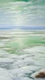 Placeholder: A seafoam green snowfield near a tundra painted by Claude Monet