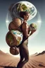 Placeholder: a woman carrying the earth on her back like Atlas