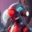 Placeholder: a retro-futuristic android, space age, dystopia, stylised, digital art, 3d render