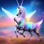 Placeholder:  surreal illustration of a unicorn on luminous landscape, realistic, unicorn with glowing wings, glowing soft and smooth wings, shadow, highly detailed, intricate patterns on wings, soft studio lighting, smooth dark blue background 64k