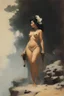 Placeholder: a mixture of ChineseJapaneseKoreanFilipinoThai, prostitute, oil painting by Frank Frazetta