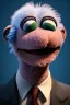 Placeholder: Waist up muppet Portrait, Vladimir Putin as muppet doll, Blue suit, photo studio, black background, unreal engine 5, concept art, art station, god lights, ray tracing, RTX, lumen lighting, ultra detail, volumetric lighting, 3d.