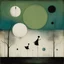 Placeholder: Style by Gabriel Pacheco and Joan Miro and Victor Pasmore, surreal abstract art, get night fever controlling mind, surreal masterpiece, worship the holy uncanny, sharp focus, smooth, green hues and blue tints, black - white color scheme, loosely based on the nightmare art of Virgil Findlay