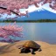 Placeholder: Turtle and Mount Fuji and cherry blossoms