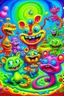 Placeholder: Lowbrow Pop Surrealism , A Whimsical high energy happy 1950’s Transparent Gelatin Animal Mascot Character parade, Oil Painting by Kenny Scharff