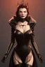 Placeholder: Lauren Bacall as evil queen in black leather, leather, busty, cleavage, angry, stern look. character design by cory loftis, fenghua zhong, ryohei hase, ismail inceoglu and ruan jia. unreal engine 5, artistic lighting, highly detailed, photorealistic, fantasy