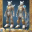 Placeholder: protogen steampunk ancient crystal tech full body fire androgen