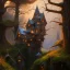 Placeholder: valley, fairytale treehouse village covered,, matte painting, highly detailed, dynamic lighting, cinematic, realism, realistic, photo real, sunset,detailed, high contrast, denoised, centered, michael whelan