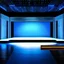 Placeholder: beautiful dance stage with no dancers in luxury modern hall dynamic lights, modern furniture light blue & gray theme