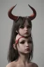 Placeholder: girl demon horns small sad eyes darkness body sacred soldier