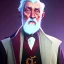 Placeholder: Portrait of a 90 year old warlock like Albus Dumbledore, Gandalf, Merlin, Sherlock Holmes and Mary Poppins