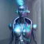 Placeholder: Akhenaten cyberpunk, full body, robocop, Egypt background