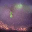 Placeholder: Giant transparent luminescent starry spider, realistic