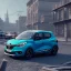 Placeholder: Renault Zoë, future city, blue,