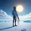 Placeholder: occult transience, SUN STAINS THE SKY, shaky glitchy grainy illustration, Antarctic scientist with tentacles legs growing out of split head, failing the reality test, surreal, sinister, profound, fantastical, by Ben Goossens