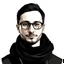 Placeholder: Avatar of a man wearing a black scarf and aviator glasses