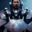 Placeholder: A portrait of a robot samurai, black armor, ultra realistic, unreal engine, cinematic lighting, octane render, random colurs, cosmic ambiance, masterpiece art by Yoji Shinkawa, head fit inside picture