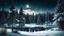 Placeholder: A mystical winter night scene; dark pine trees surround a snow-covered lake, reflecting the moonlight. Snowflakes twirl through the air, enchanting the serene winter forest.